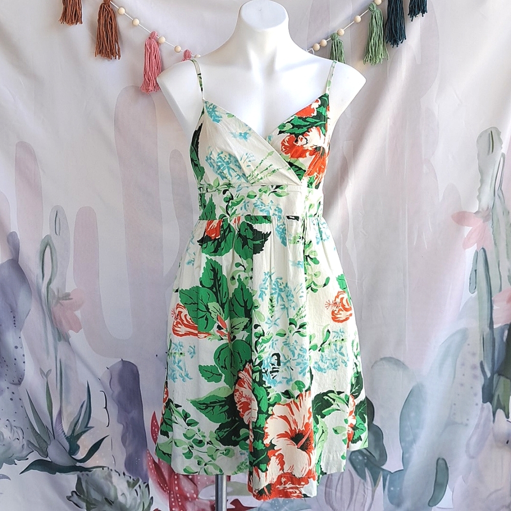 Tommy Hilfiger size 8 Havana Nights Tropical Hibiscus Summer Dress with Pockets